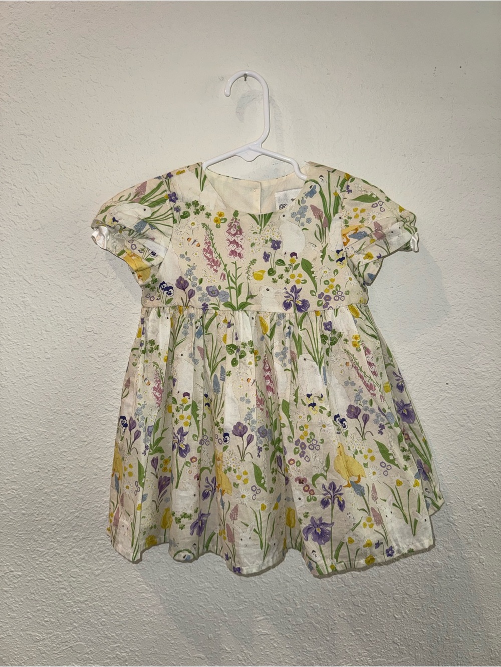 Rare Editions Cream Floral Cotton Dress